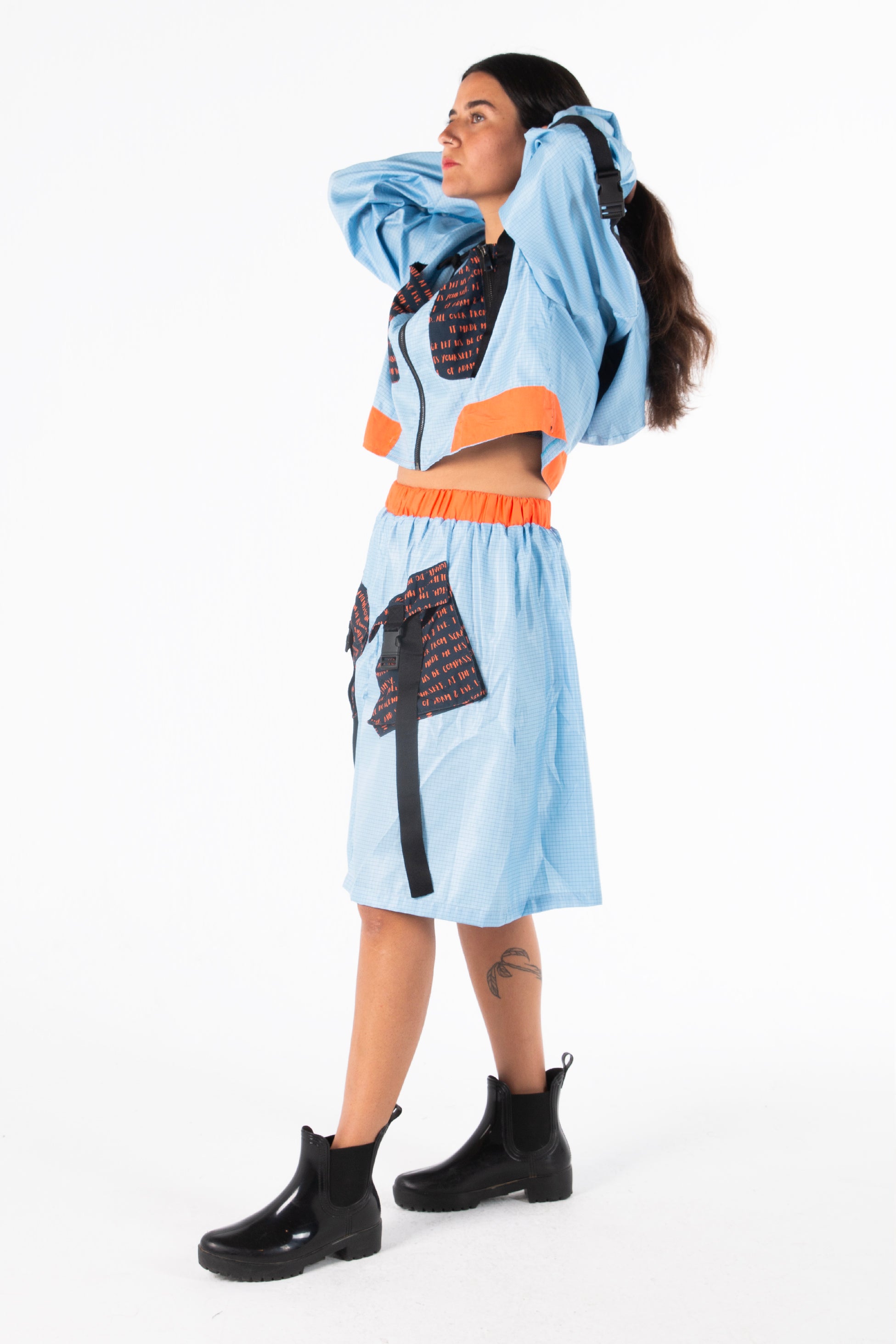 Trench Crop and Skirt